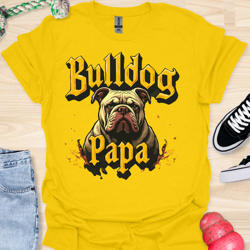 Bulldog Papa - V6 - Gothic Graphic T-Shirt